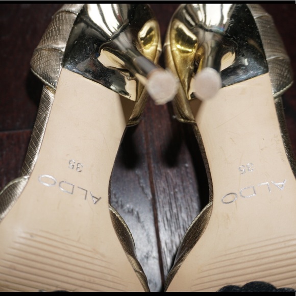 Aldo gold open toe heels - Picture 5 of 6